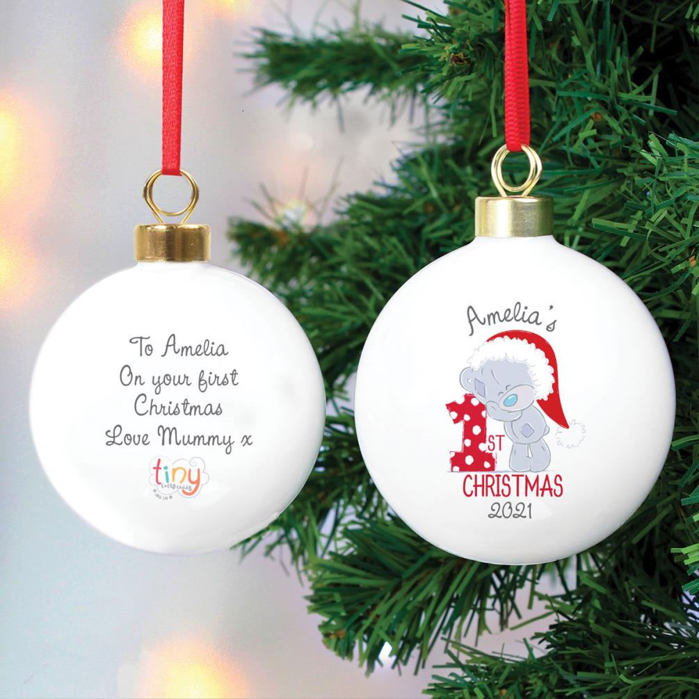 Personalised Tiny Tatty Teddy My 1st Christmas Bauble Extra Image 1